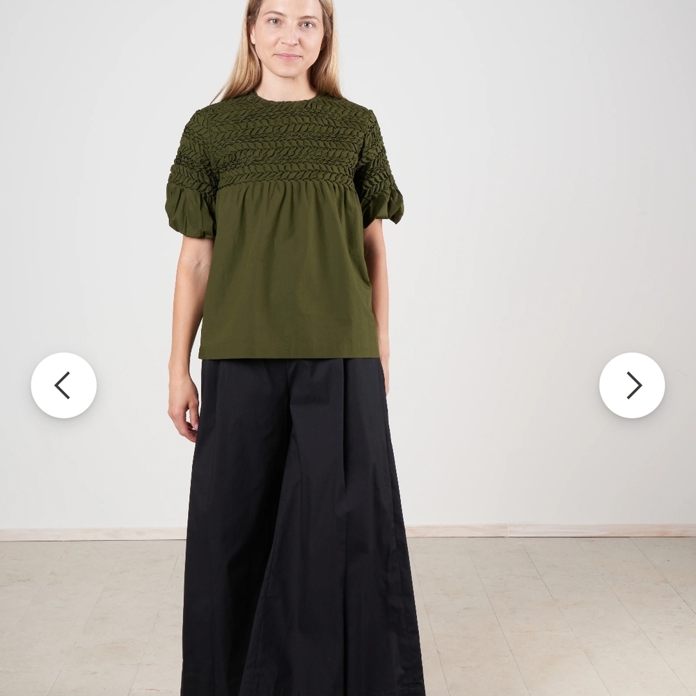 Merlette Dark Green Smocked Top